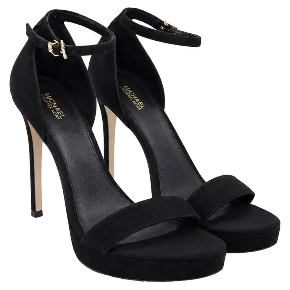 Michael Kors Jordyn Platform Heels in Black Suede